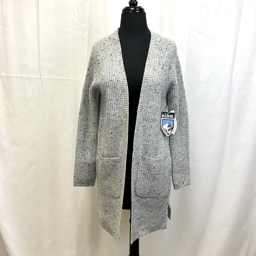 Kuhl Light Gray Open-Front Ribbed Cardigan - Picture 2 of 5